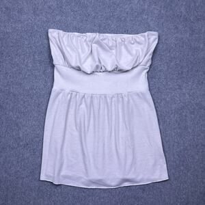 belle du jour bandeau strapless ruffled tube top womens large white